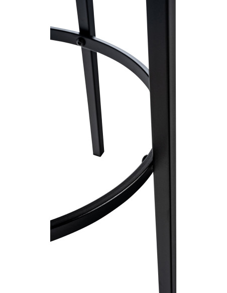 Tabouret de bar rond en Velours Gris foncé Métal Noir Cyanor - 4