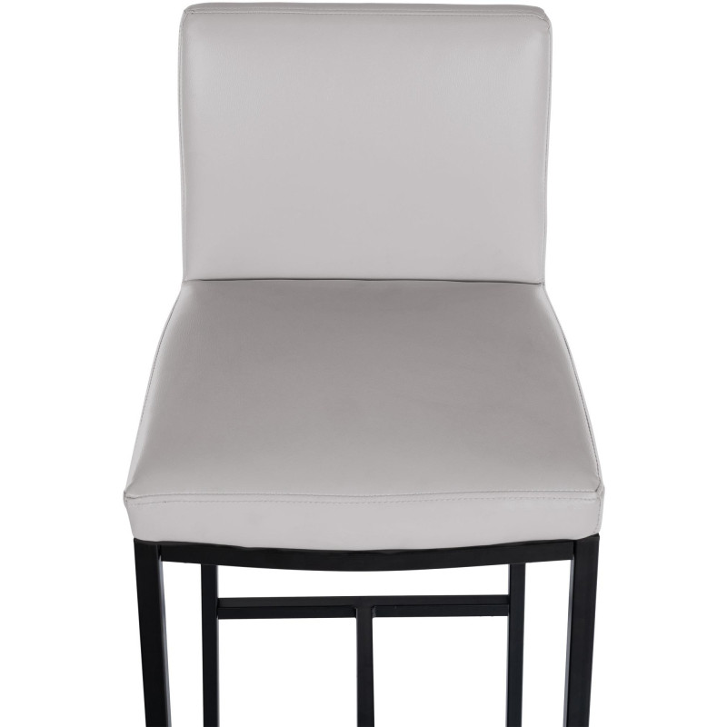 Tabouret de bar minimaliste en Polyuréthane Blanc Métal Noir Wivany  - 3