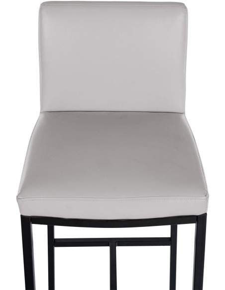 Tabouret de bar minimaliste en Polyuréthane Blanc Métal Noir Wivany  - 3