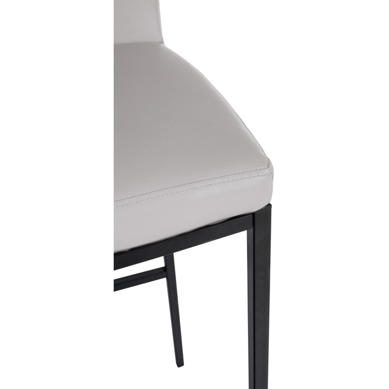 Tabouret de bar minimaliste en Polyuréthane Blanc Métal Noir Wivany  - 4