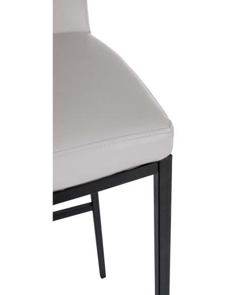 Tabouret de bar minimaliste en Polyuréthane Blanc Métal Noir Wivany  - 4
