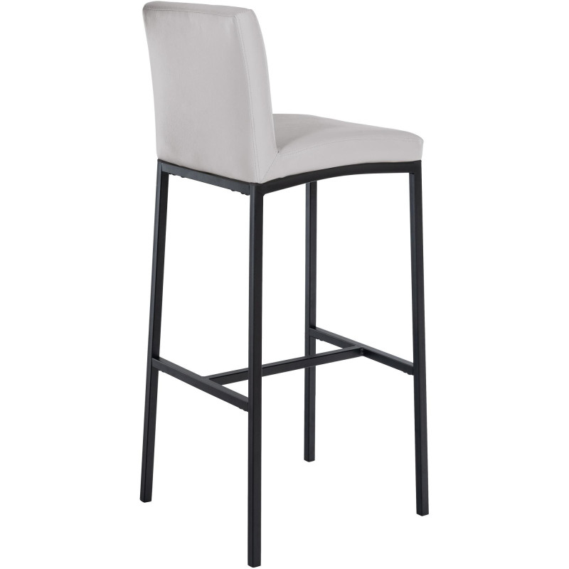 Tabouret de bar minimaliste en Polyuréthane Blanc Métal Noir Wivany  - 2