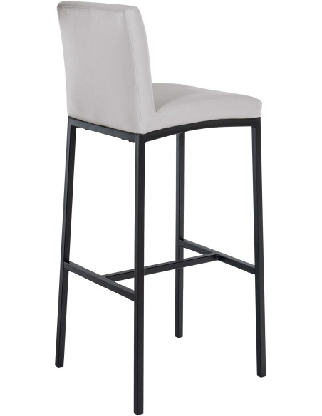 Tabouret de bar minimaliste en Polyuréthane Blanc Métal Noir Wivany  - 2