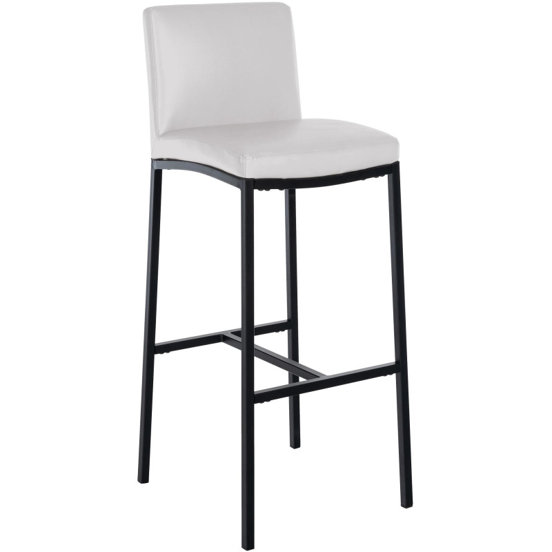 Tabouret de bar minimaliste en Polyuréthane Blanc Métal Noir Wivany  - 1