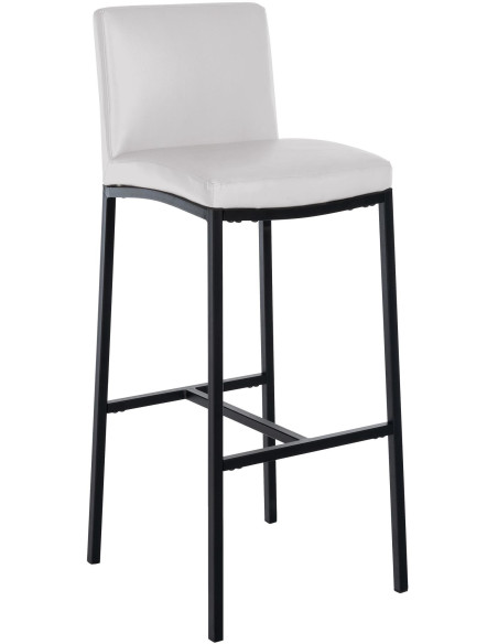 Tabouret de bar minimaliste en Polyuréthane Blanc Métal Noir Wivany  - 1