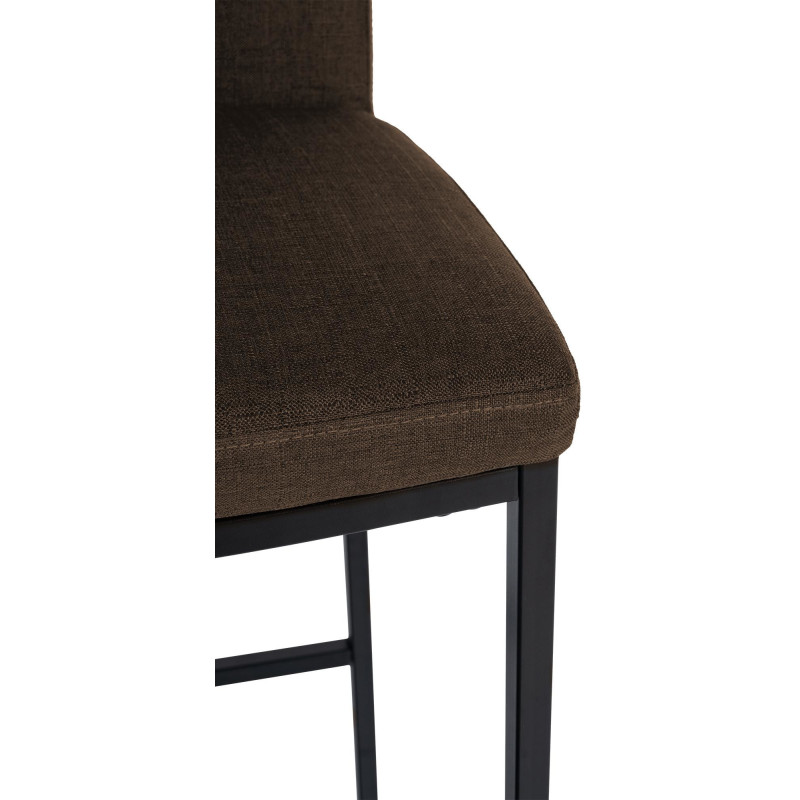 Tabouret de bar minimaliste en Tissu Marron Métal Noir Wivany  - 4