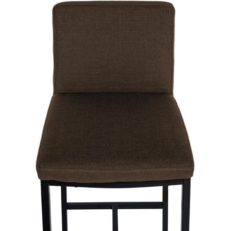 Tabouret de bar minimaliste en Tissu Marron Métal Noir Wivany  - 3