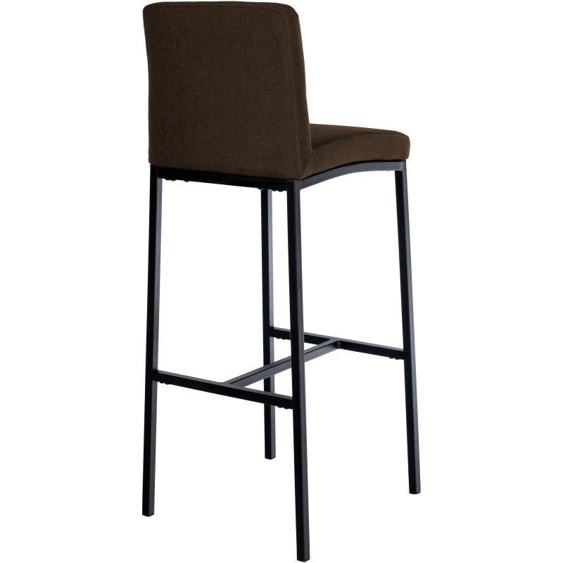 Tabouret de bar minimaliste en Tissu Marron Métal Noir Wivany  - 2