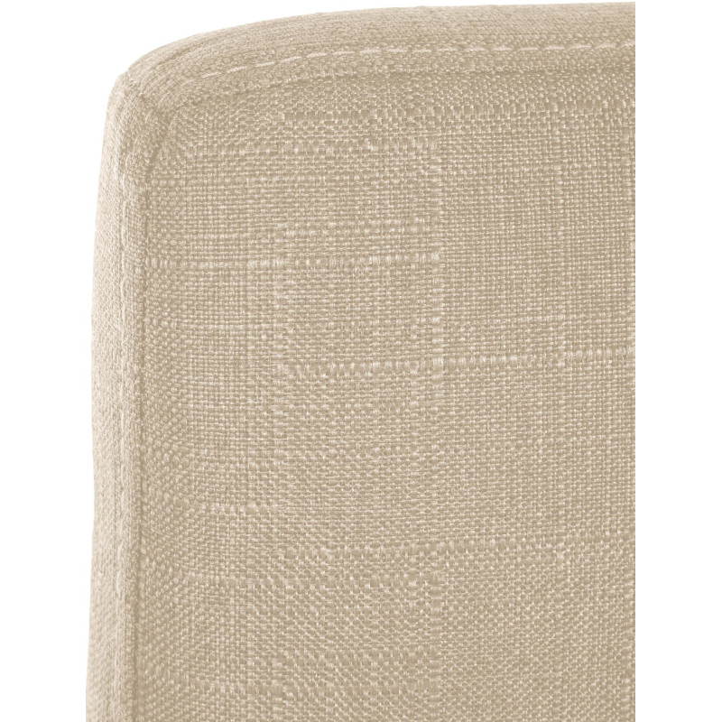 Tabouret de bar minimaliste en Tissu Blanc crème Métal Noir Wivany - 5