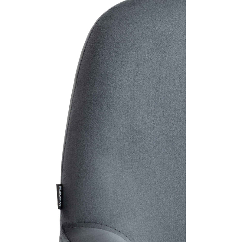 Tabouret de bar moderne en Velours Gris foncé Métal Doré Gylvan  - 6