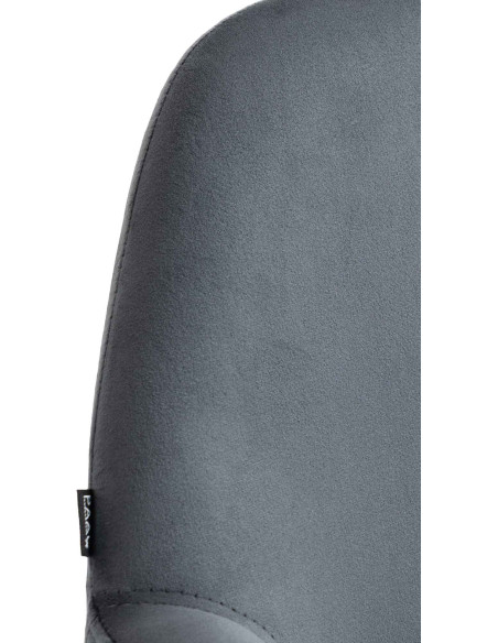 Tabouret de bar moderne en Velours Gris foncé Métal Doré Gylvan  - 6