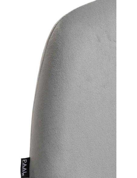 Tabouret de bar moderne en Velours Gris Métal Doré Gylvan  - 6