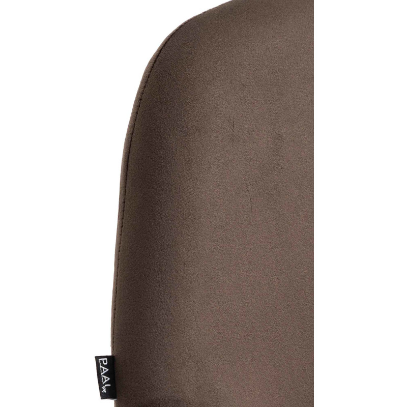 Tabouret de bar moderne en Velours Marron Métal Doré Gylvan - 6