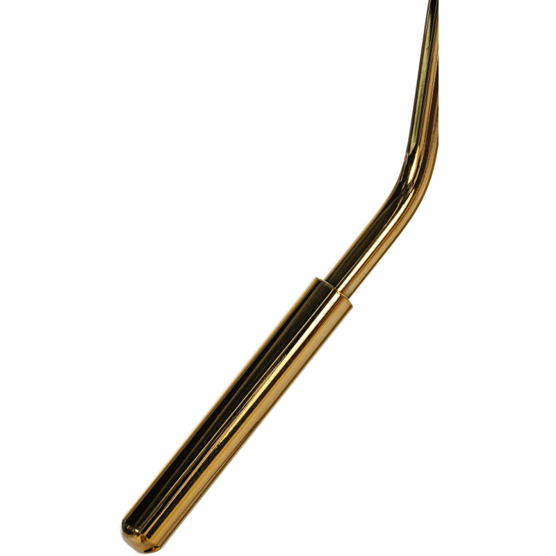 Tabouret de bar moderne en Velours Marron Métal Doré Gylvan - 7