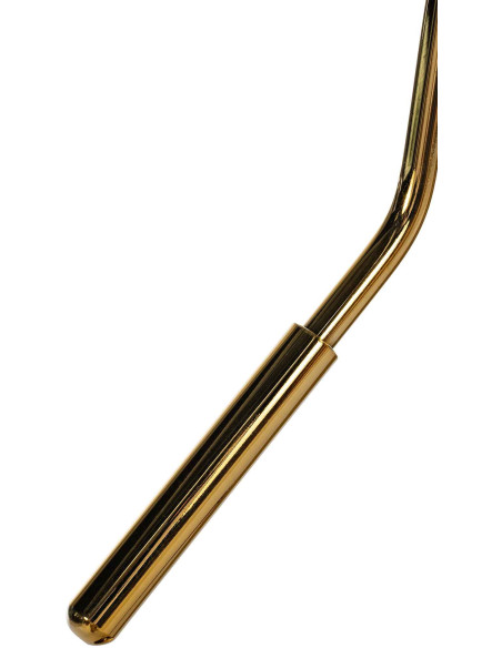 Tabouret de bar moderne en Velours Marron Métal Doré Gylvan - 7