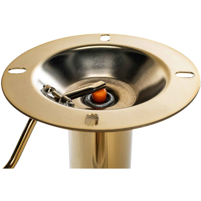 Tabouret de bar moderne en Velours Marron Métal Doré Gylvan - 9