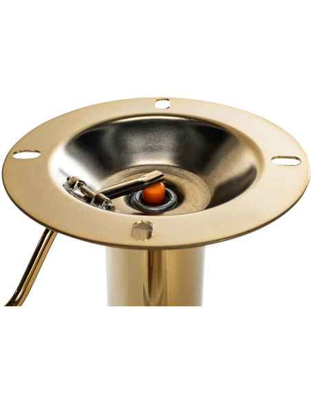 Tabouret de bar moderne en Velours Marron Métal Doré Gylvan - 9