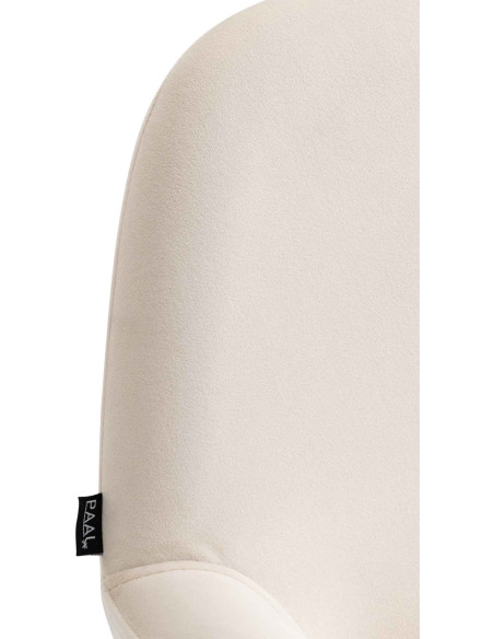 Tabouret de bar moderne en Velours Blanc crème Métal Doré Gylvan - 6