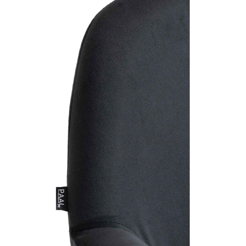 Tabouret de bar moderne en Velours Noir Métal Doré Gylvan - 6