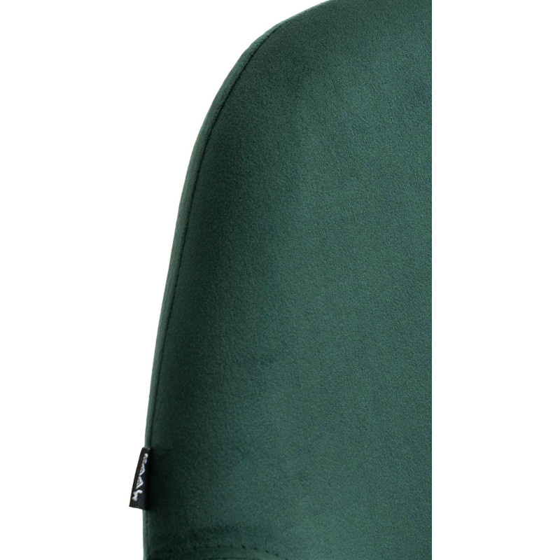 Tabouret de bar moderne en Velours Vert foncé Métal Doré Gylvan - 6