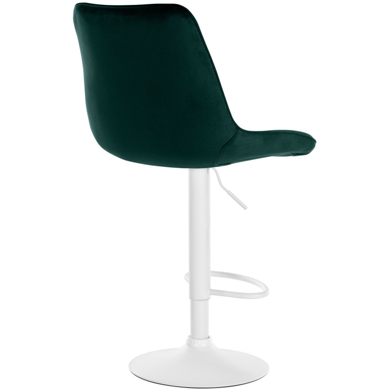 Tabouret de bar moderne en Velours Vert Métal Blanc Wenlia - 2