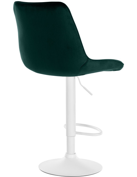 Tabouret de bar moderne en Velours Vert Métal Blanc Wenlia - 2