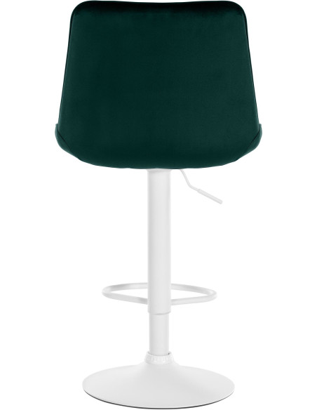 Tabouret de bar moderne en Velours Vert Métal Blanc Wenlia - 3