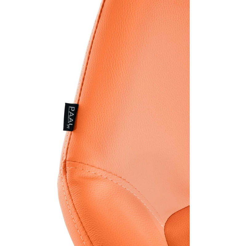 Tabouret de bar moderne en Polyuréthane Orange Métal Doré Gylvan - 4