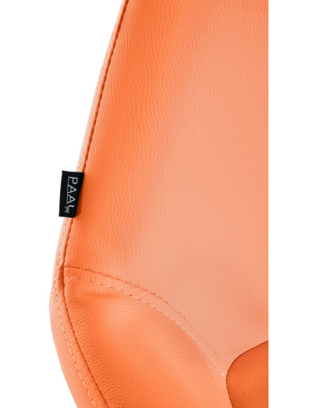 Tabouret de bar moderne en Polyuréthane Orange Métal Doré Gylvan - 4