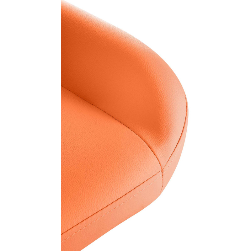 Tabouret de bar moderne en Polyuréthane Orange Métal Doré Gylvan - 3