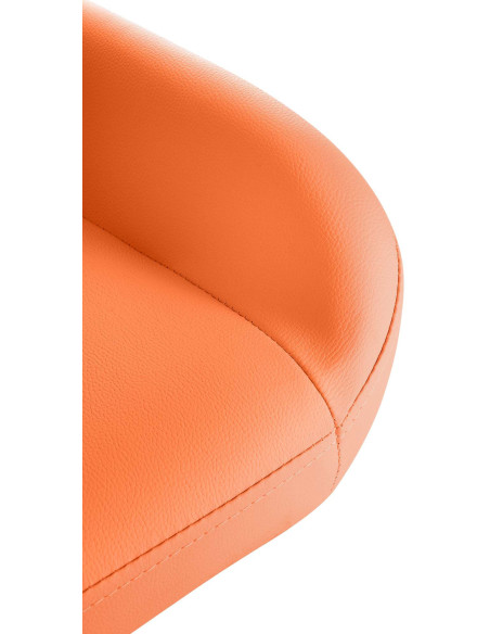 Tabouret de bar moderne en Polyuréthane Orange Métal Doré Gylvan - 3