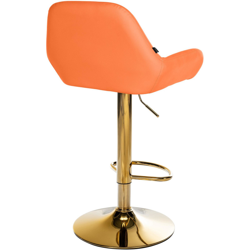 Tabouret de bar moderne en Polyuréthane Orange Métal Doré Gylvan - 2