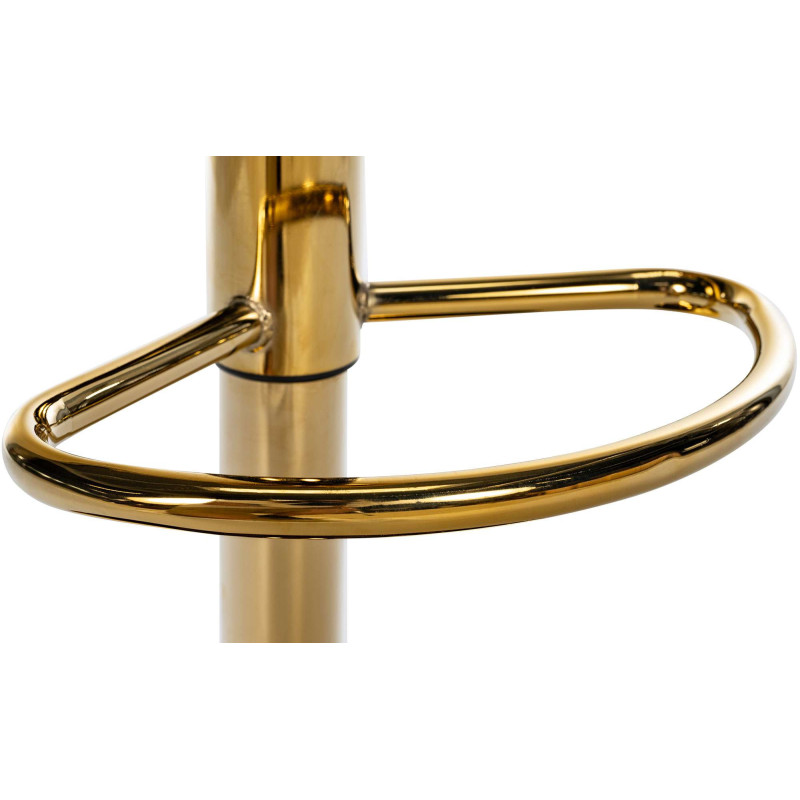 Tabouret de bar moderne en Polyuréthane Rouge Métal Doré Gylvan - 5