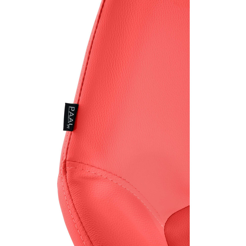 Tabouret de bar moderne en Polyuréthane Rouge Métal Doré Gylvan - 4