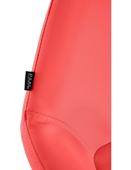 Tabouret de bar moderne en Polyuréthane Rouge Métal Doré Gylvan - 4