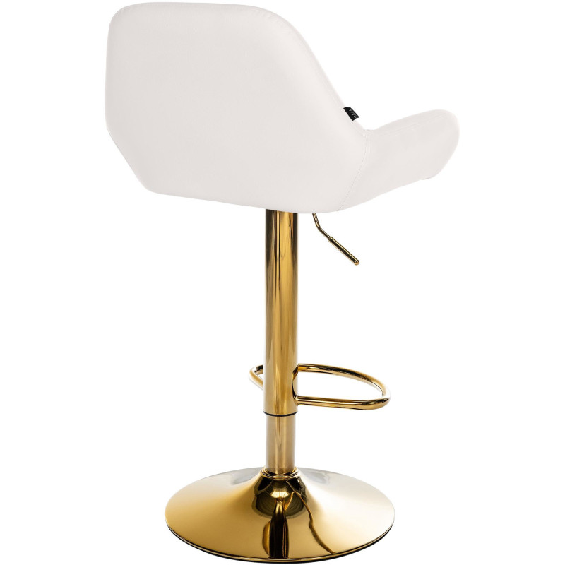 Tabouret de bar moderne en Polyuréthane Blanc Métal Doré Gylvan - 2
