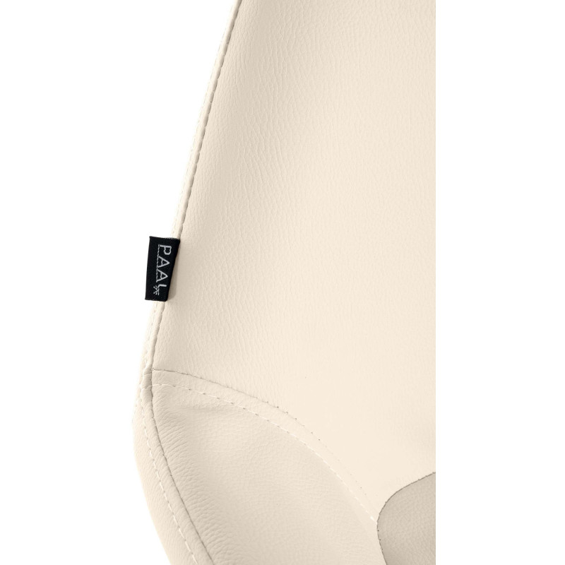 Tabouret de bar moderne en Polyuréthane Blanc crème Métal Doré Gylvan - 4