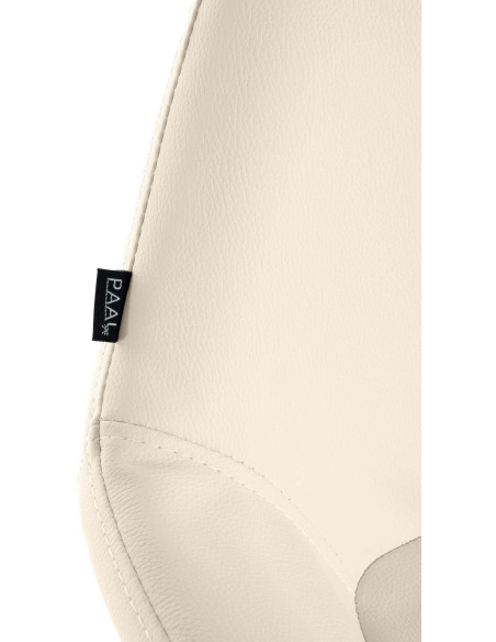 Tabouret de bar moderne en Polyuréthane Blanc crème Métal Doré Gylvan - 4