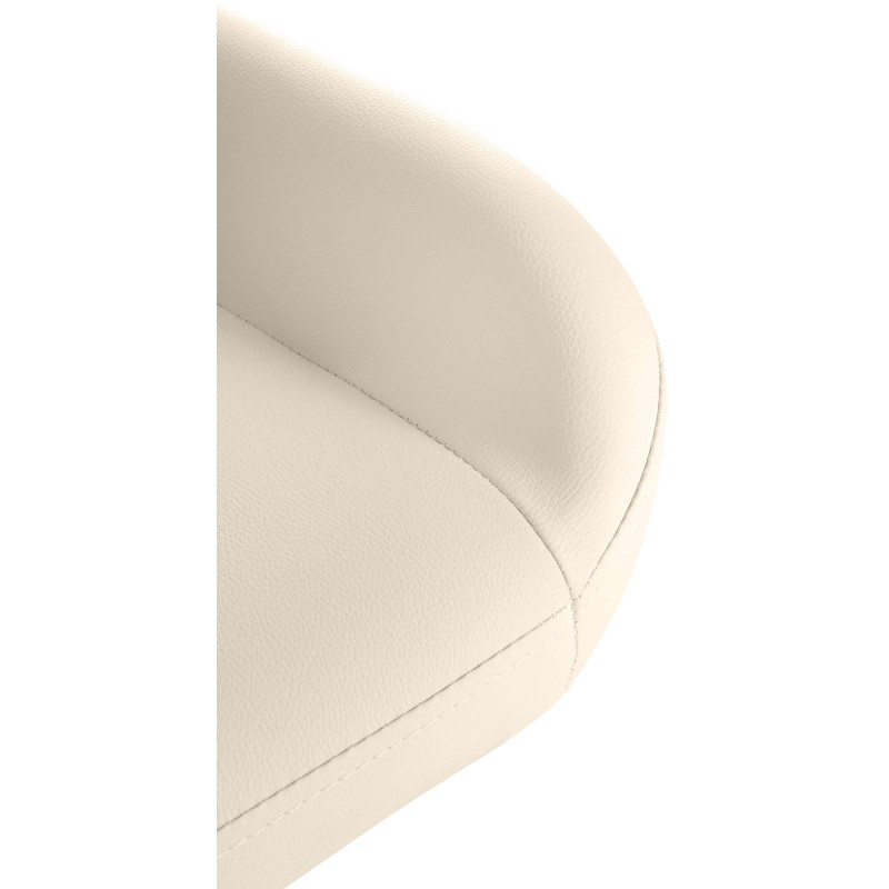 Tabouret de bar moderne en Polyuréthane Blanc crème Métal Doré Gylvan - 3