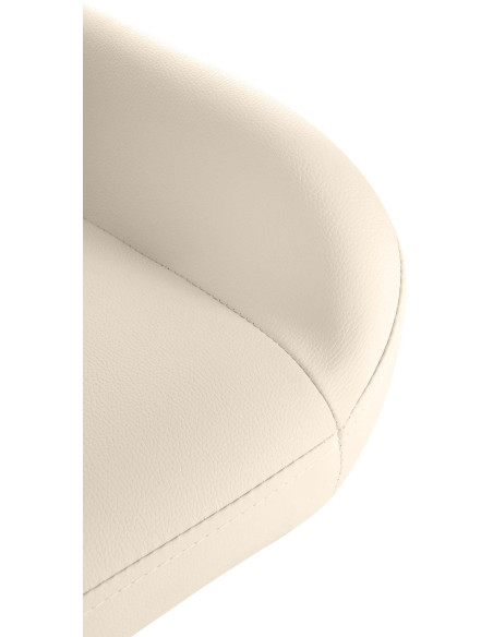 Tabouret de bar moderne en Polyuréthane Blanc crème Métal Doré Gylvan - 3