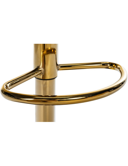 Tabouret de bar moderne en Polyuréthane Blanc crème Métal Doré Gylvan - 5