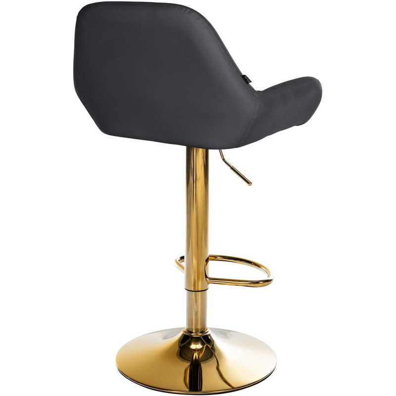 Tabouret de bar moderne en Polyuréthane Noir Métal Doré Gylvan - 2