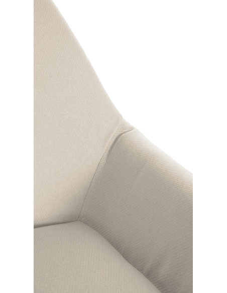 Tabouret de bar moderne en Tissu Blanc crème Métal Doré Gylvan - 4