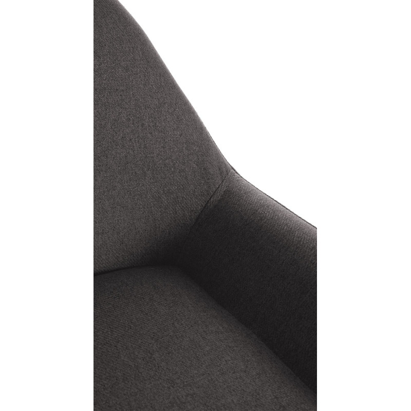 Tabouret de bar moderne en Tissu Gris foncé Métal Doré Gylvan - 4