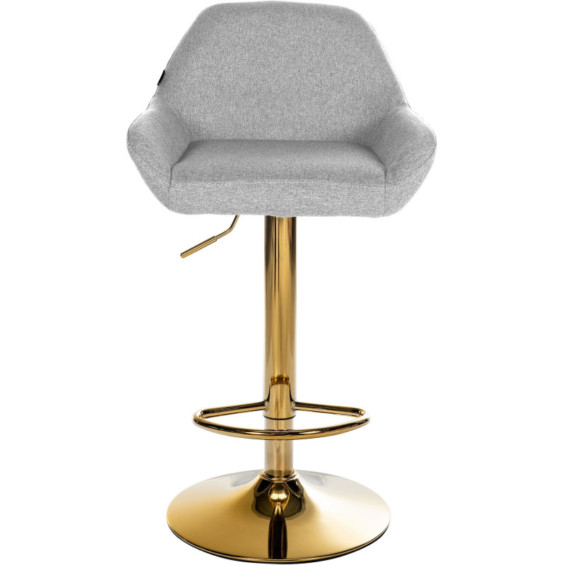 Tabouret de bar moderne en Tissu Gris Métal Doré Gylvan - 2