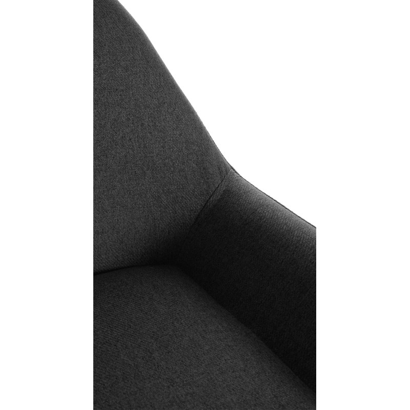 Tabouret de bar moderne en Tissu Noir Métal Doré Gylvan - 4