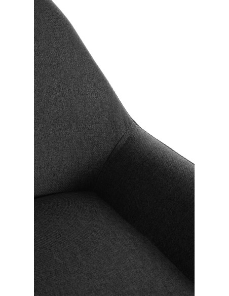 Tabouret de bar moderne en Tissu Noir Métal Doré Gylvan - 4