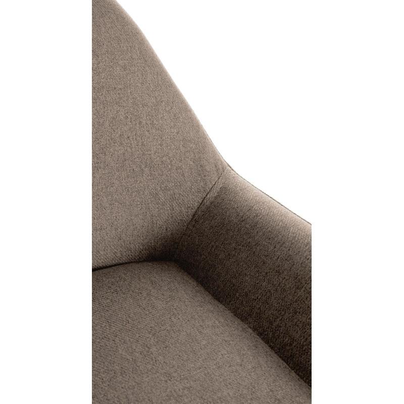 Tabouret de bar moderne en Tissu Taupe Métal Doré Gylvan - 4