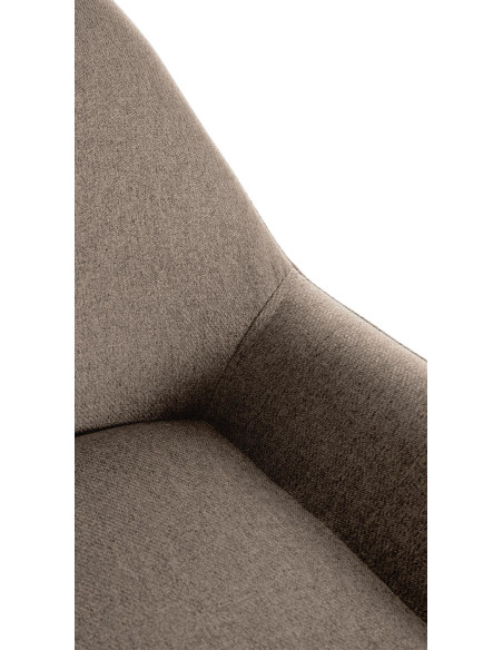 Tabouret de bar moderne en Tissu Taupe Métal Doré Gylvan - 4