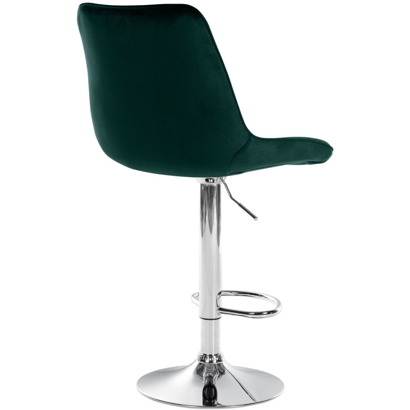 Tabouret de bar moderne en Velours Vert Métal Argenté Wenlia - 2